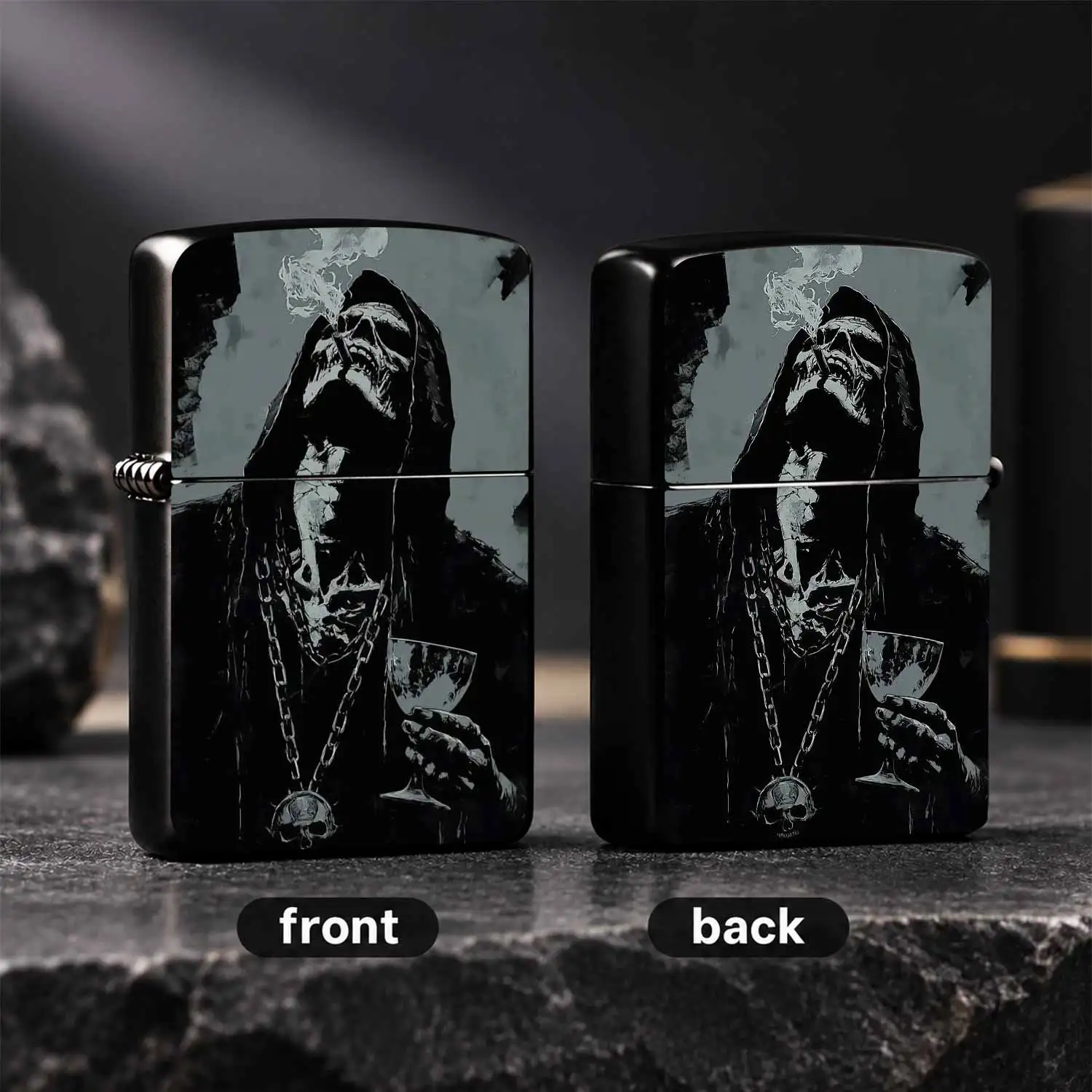 Trendy Dark Skeleton Themed Portable Ignition Device, Cool Stylish Daily Carry Accessory, Practical Gift For Friends, Suitable For Hanging Out, Outdoor Activities, Gatherings, Perfect Unique Present For Hobbyists And Your Male Pal On Any Oc