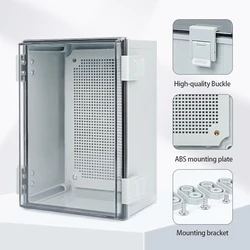 Gabinete de plástico à prova d'água IP67 com caixa de junção elétrica com ferrolho, interruptor selado externo, caixas de distribuição