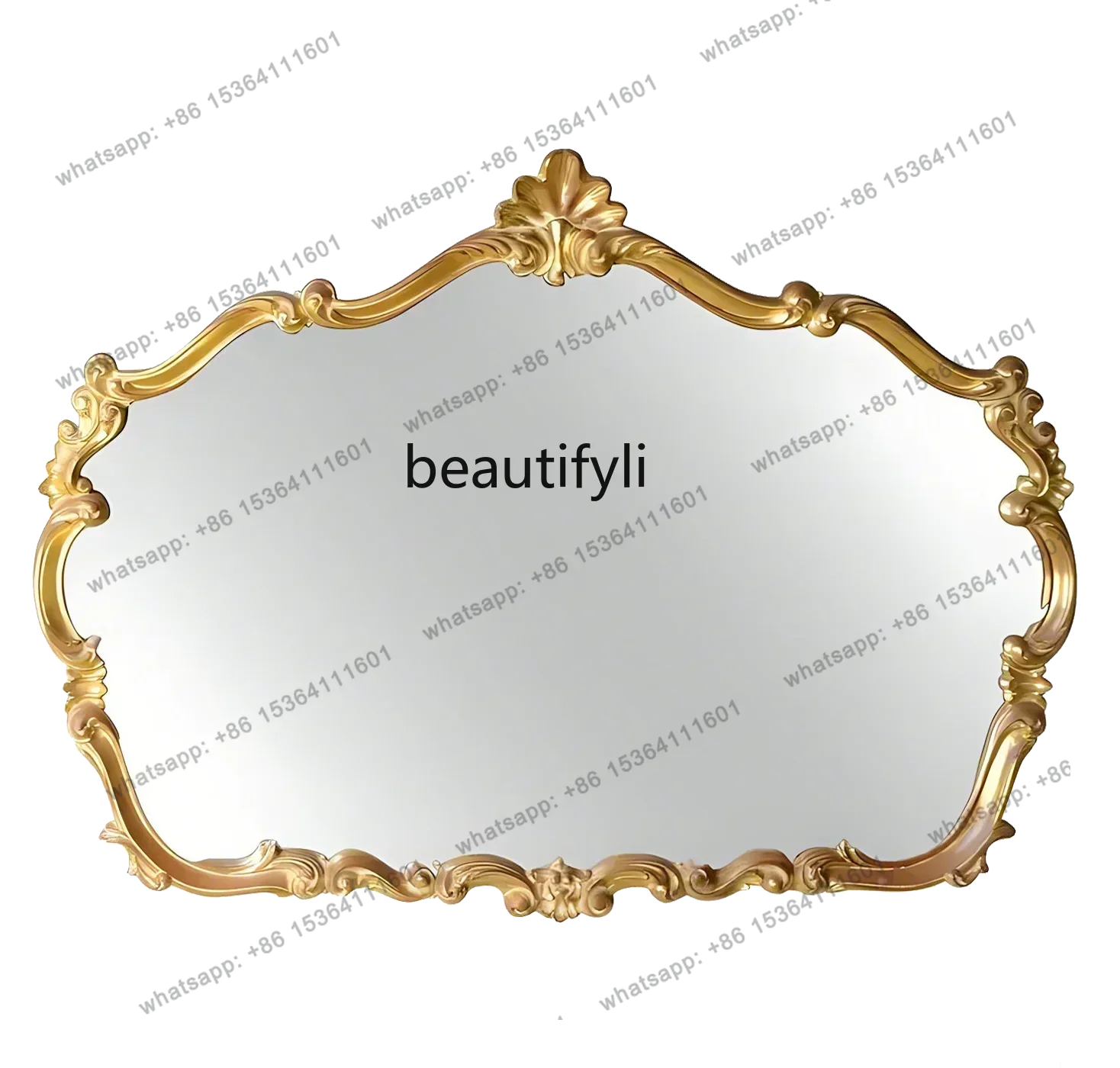 D30 French retro bathroom cosmetic mirror wall wall wall European bathroom washstand entrance fireplace decorative mirror