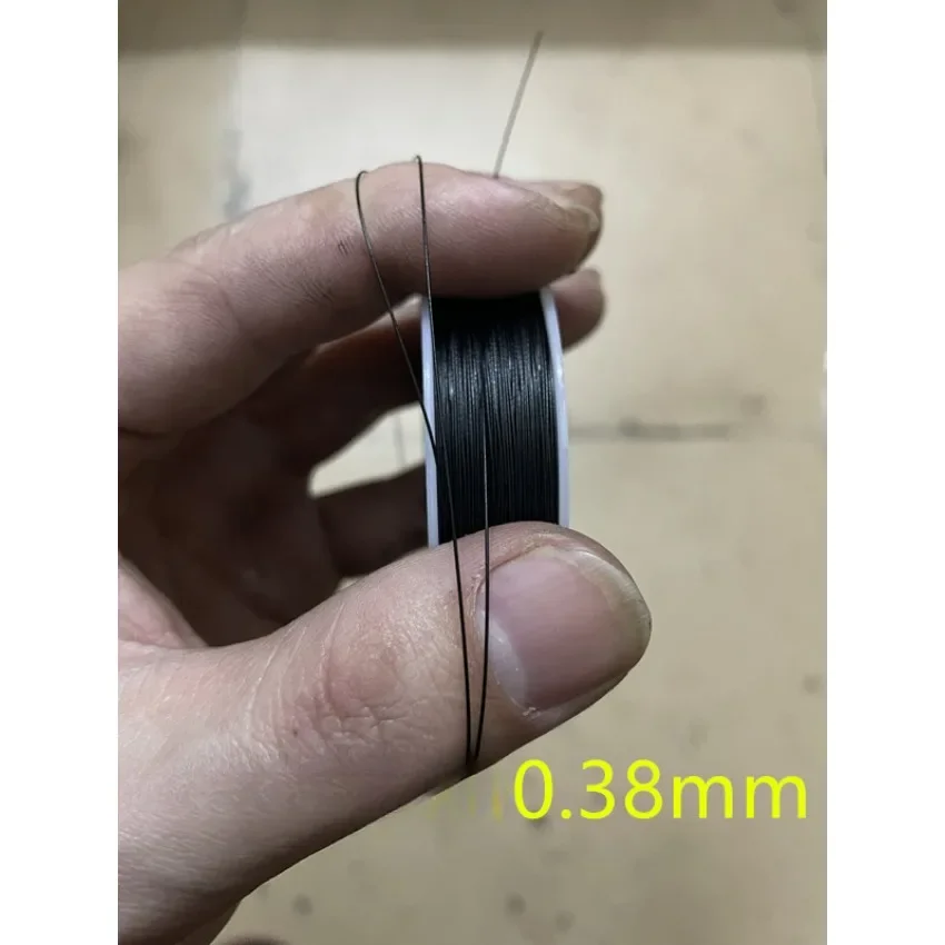 0.38-6mm 20M-100M Black Nylon or PVC Coated Built-In 304 Stainless Steel Wire Rope, Sea Fishing Line Chain Hook Line Crystal