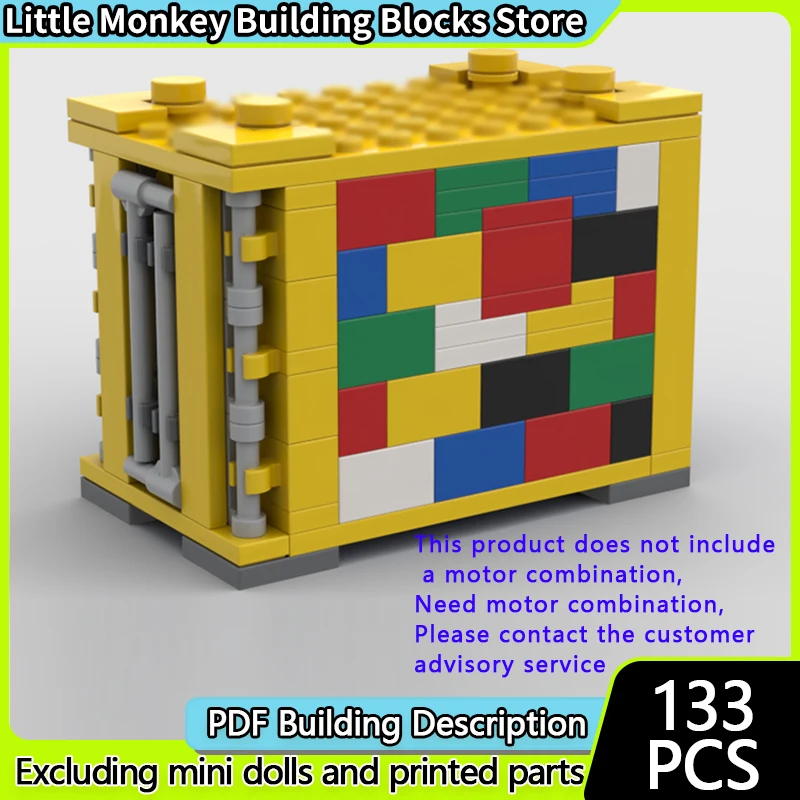 

City Car Model MOC Building Bricks Closed Shipping Container Modular Technology Children Holiday Gifts Assemble Toys Suit