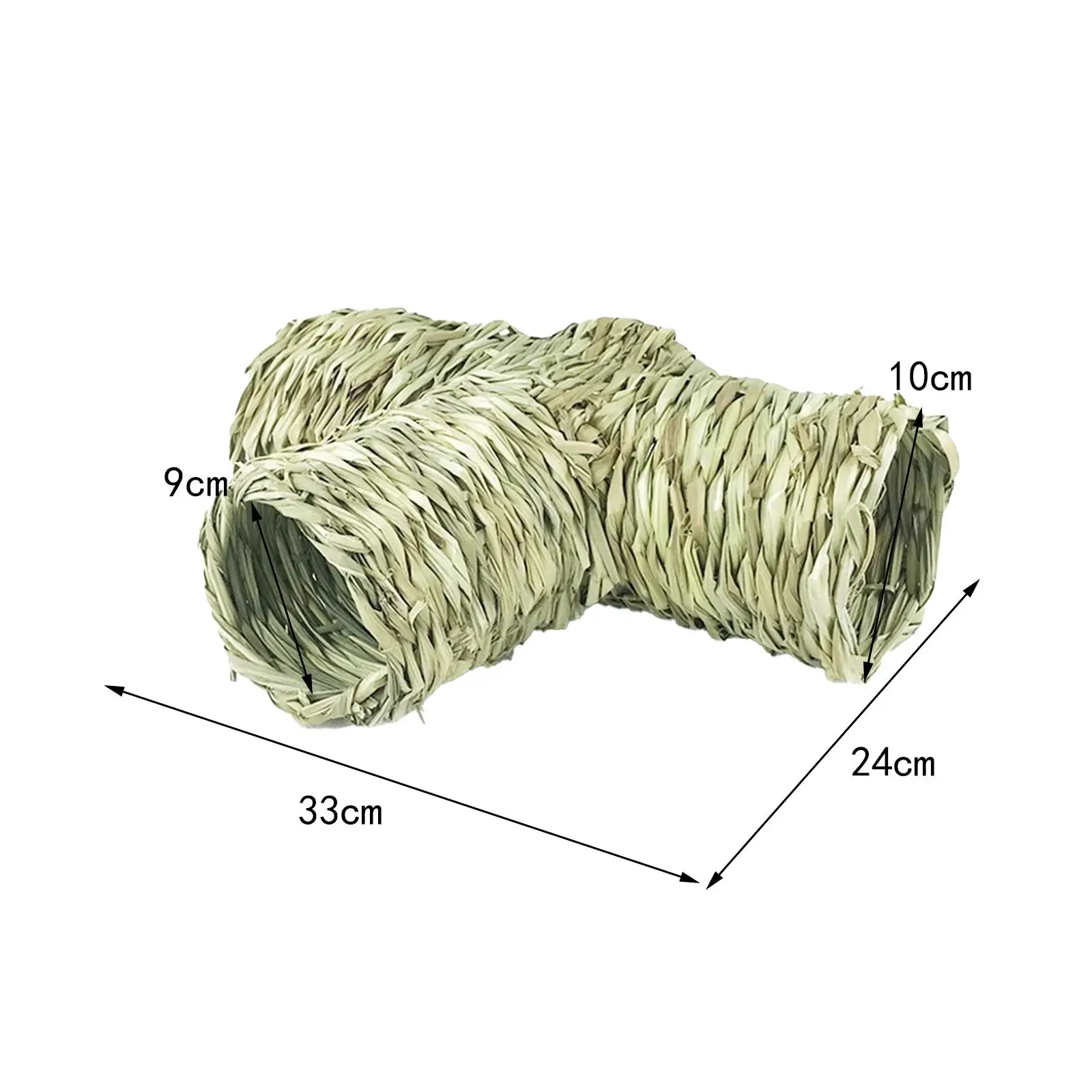 Hamster Grass Tunnel Toy Handwoven Breathable Nest Rabbit Tunnel for Parrot Ferret Hedgehog Small Animals Hamster Rat Chinchilla