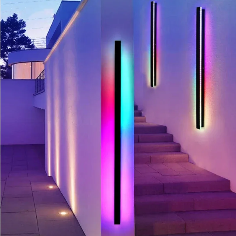 Wall Light Modern Outdoor Porch Colored light Party intelligent remote control Balcony terrace Decoration Lighting Wall Lamp