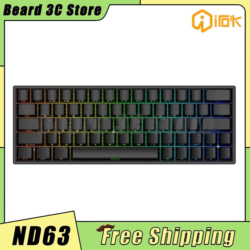 IROK ND63 Pro Magnetic Switch Mechanical Keyboard 8000hz RT0.02mm Keyboard Wired Gaming Keyboard Custom Valorant PC Accessories