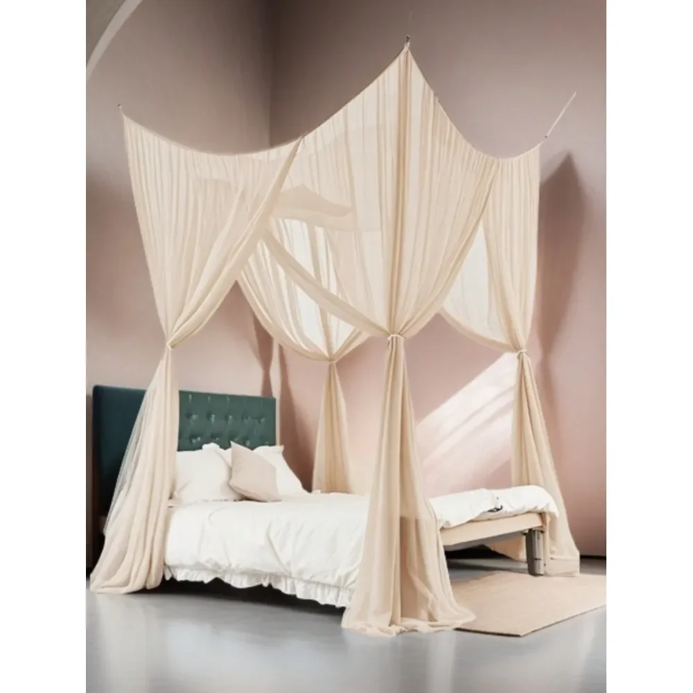 

White 4 Door Mosquito Net For Household, Summer AntiMosquito Mesh Canopy For Double Bed