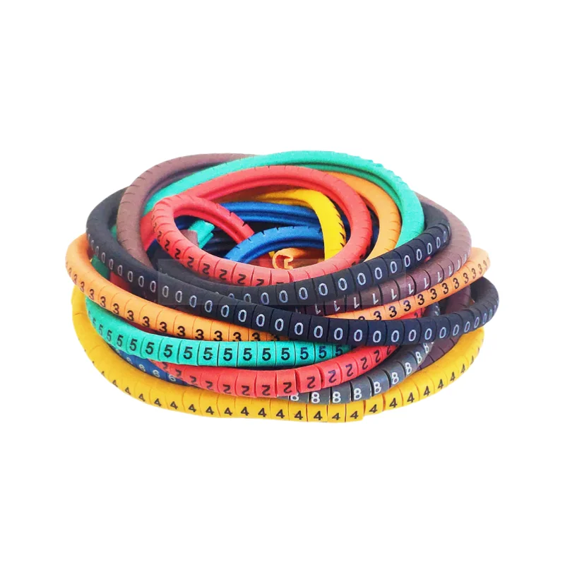 Cable Marker Wire Label EC-0 EC-1 500pcs Mark Number Wire 0 to 9 Colored 2.5 sqmm insulation Cable Label Wire Marker Labels
