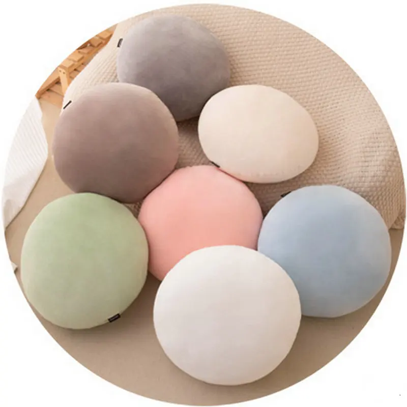 

40 см новая круглая подушка пушистая мягкая плюшевая домашний декор гостиная спальня диван декоративная плюшевая подушка подарок