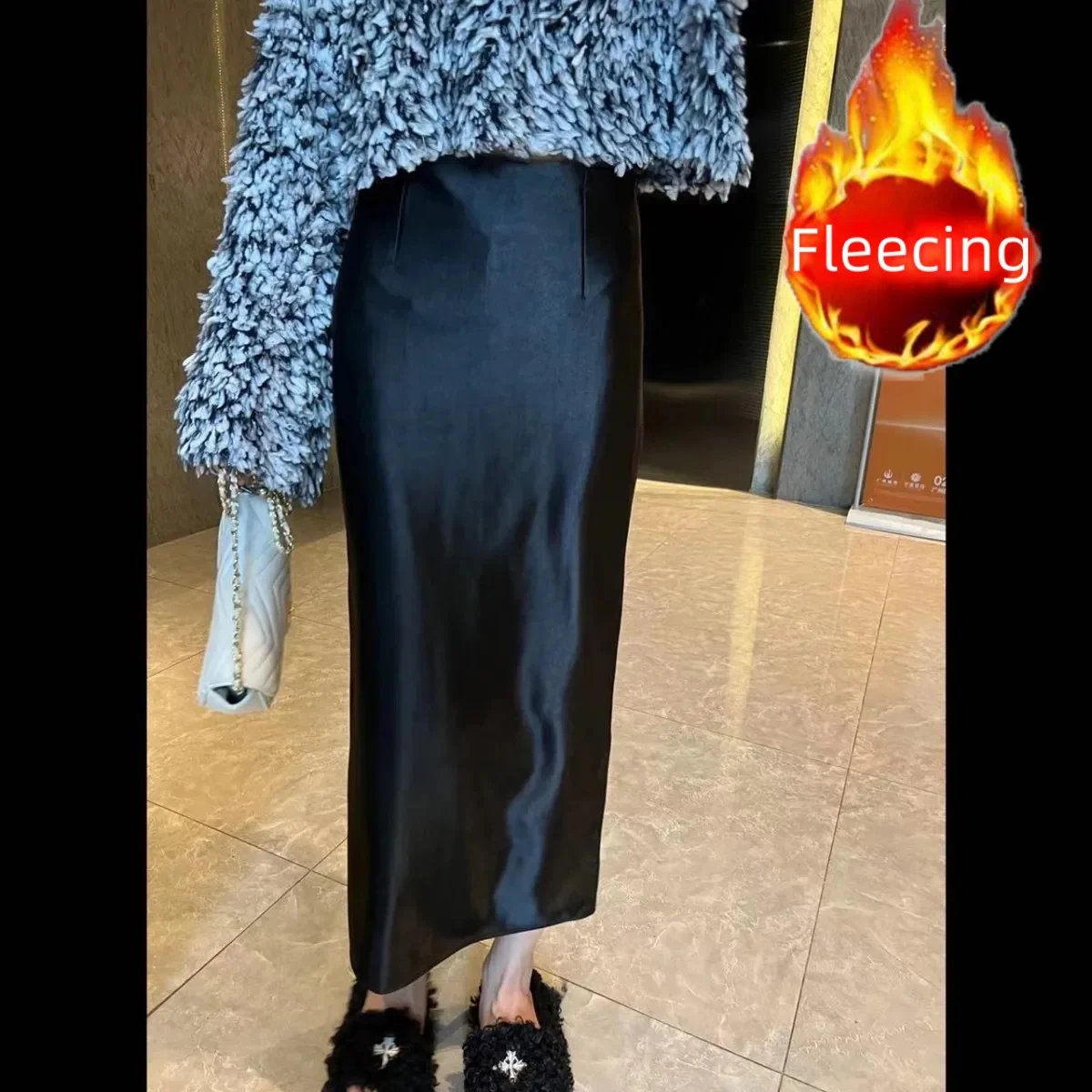 Luxe dikke rok elegante bijpassende slanke OL-jurk feest chic satijnen a-lijn rok trend nieuw in vrouwelijke rokken dames Franse kleding