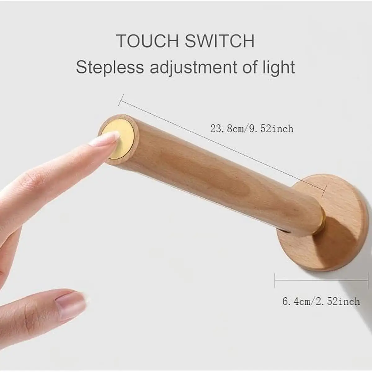 Rotatable Wall Lamp Light Fixture Adjustable Sconce Led Wooden Usb Rechargeable Study Lamp Touch Sensitive Bedroom Room Art