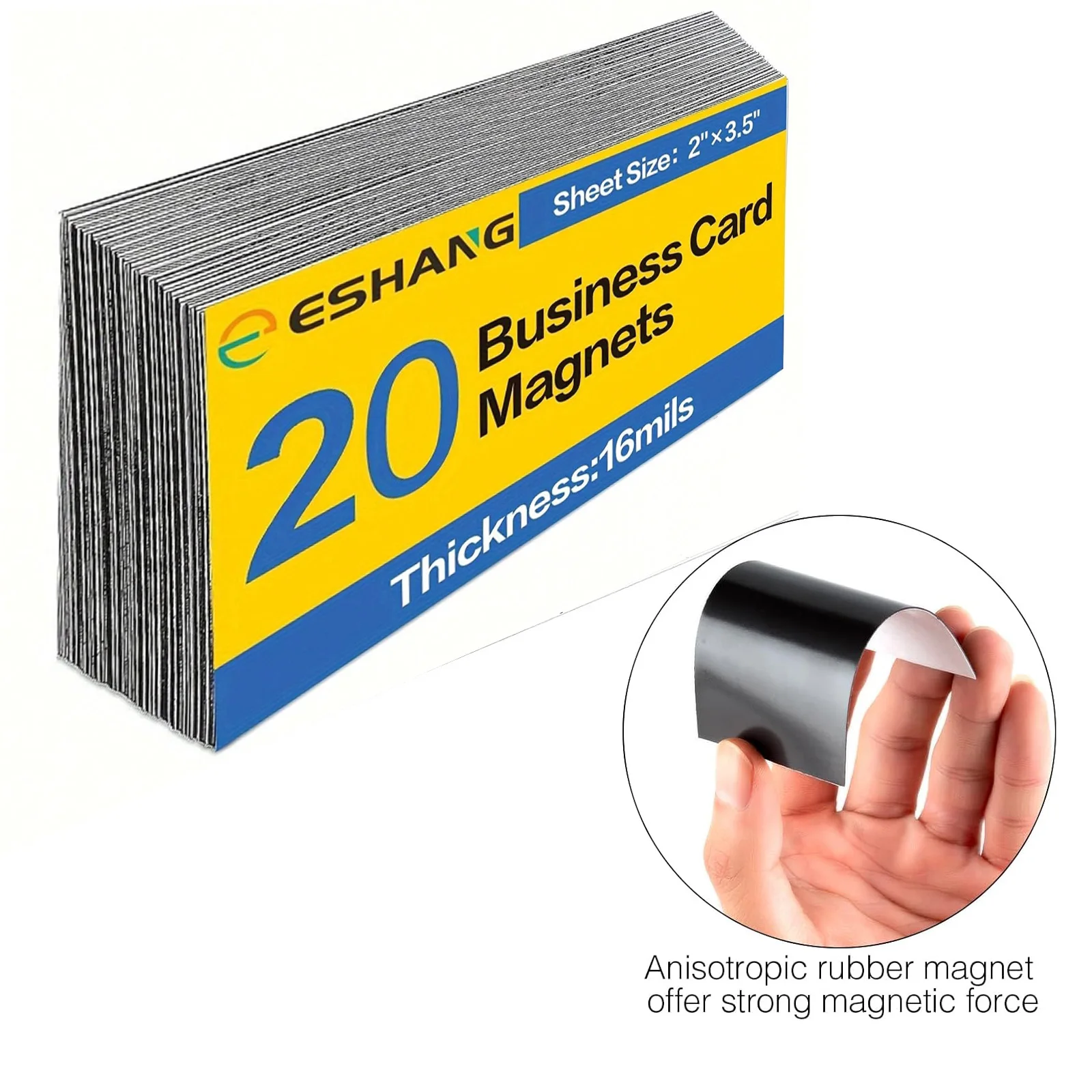 2X3.5inch 20 pcs Business Card Magnet Peel and Stick Self Adhesive Tape Turning Ordinary Business Cards into Magnetic Properties