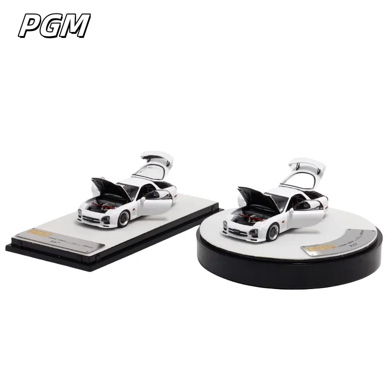 

PGM 1:64 Mazda RX-7 FD3S White Simulation alloy static car model Children's toy collection display for children's holiday gifts.