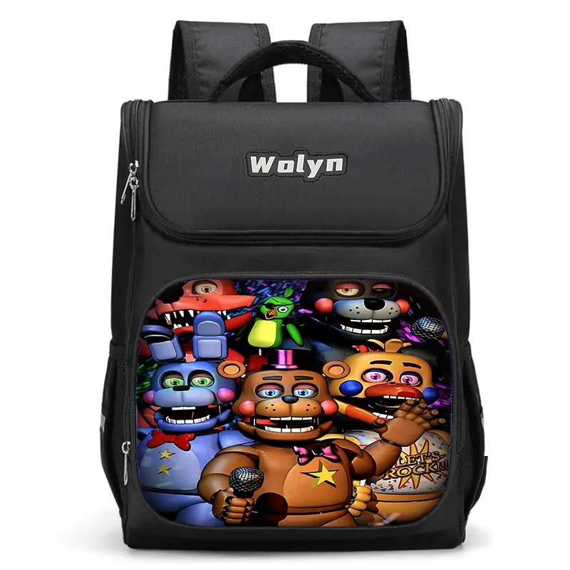 Cartoon Five Night At Freddy Large Child Backpack Boy Girls School Bag For Men Women Traveling Backpack Durable Multi Compartmen