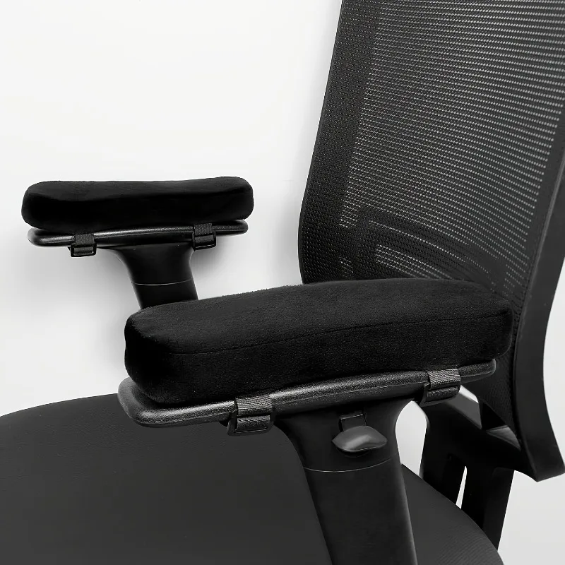 2pcs High Elastic PP Cotton Armrest Cushion Non Slip Bottom Fixed Strap Comfort Elbow Support Pad For Office Chair