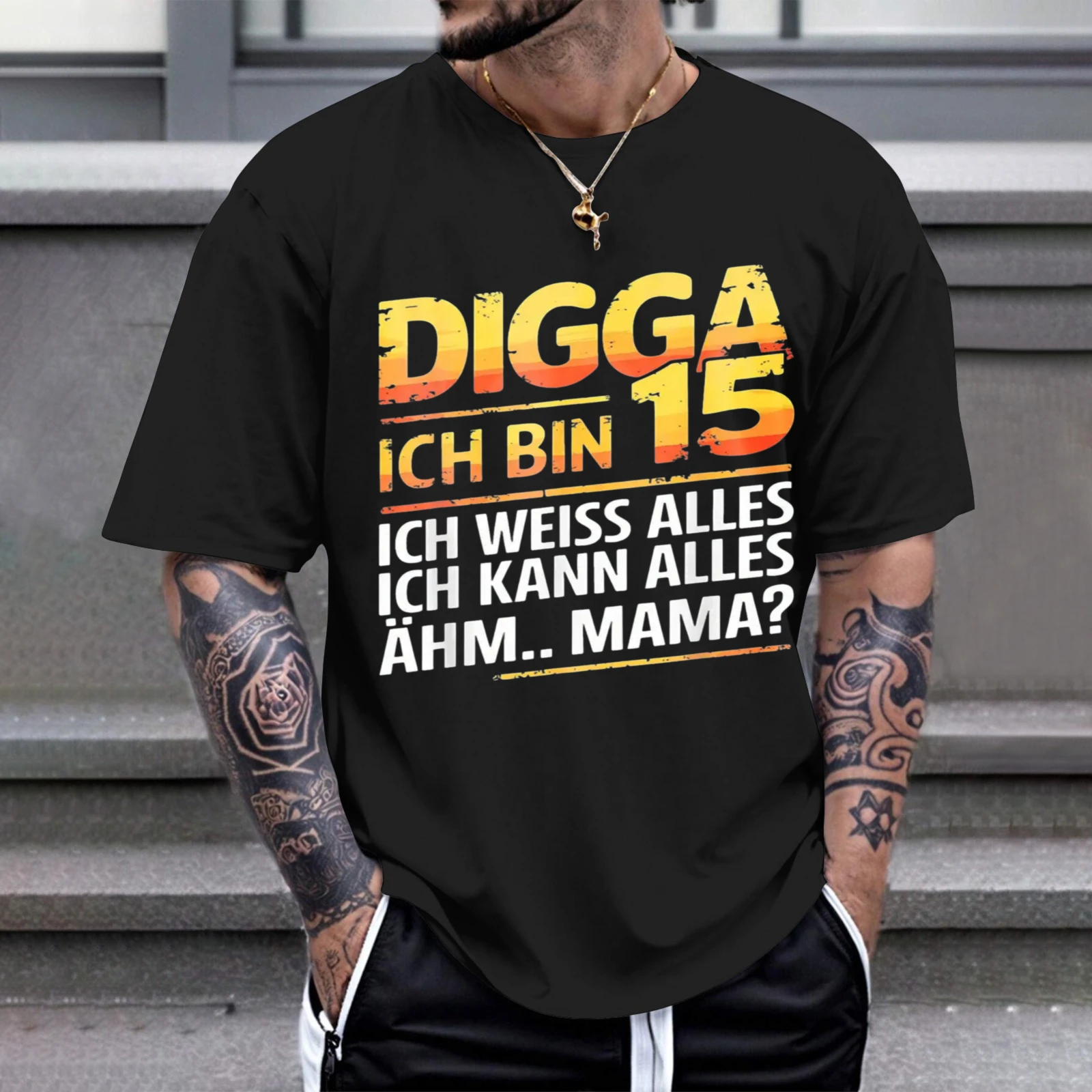 Herren-T-Shirt „Digga Ich Bin 15“ – perfekt für Freizeitkleidung, Partys und Karneval-Outfits