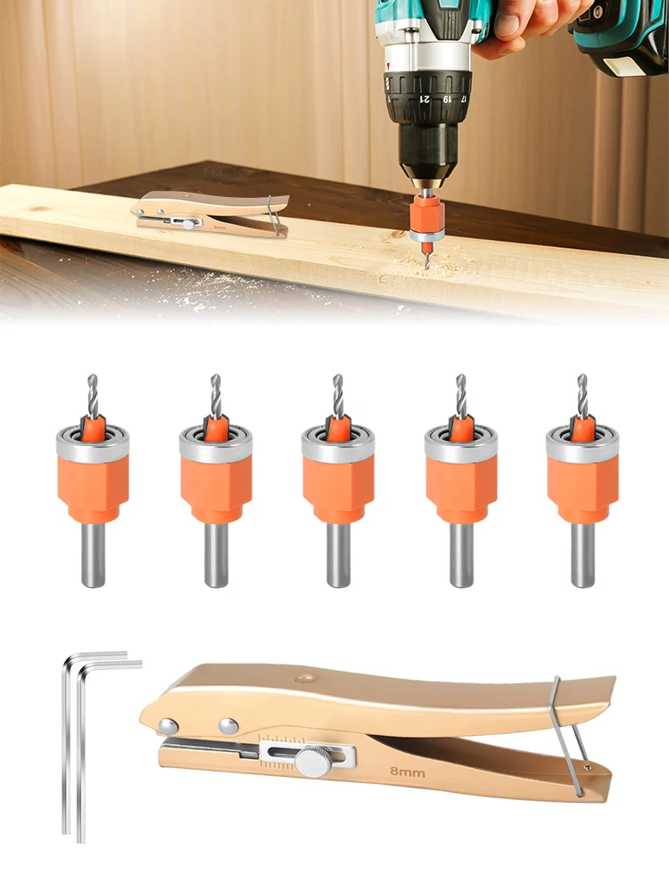 

Forstner Bit Set with Edge Banding Punching Pliers Countersink Drill Bit Woodworking Screw Extractor Demolition Wood Drilling