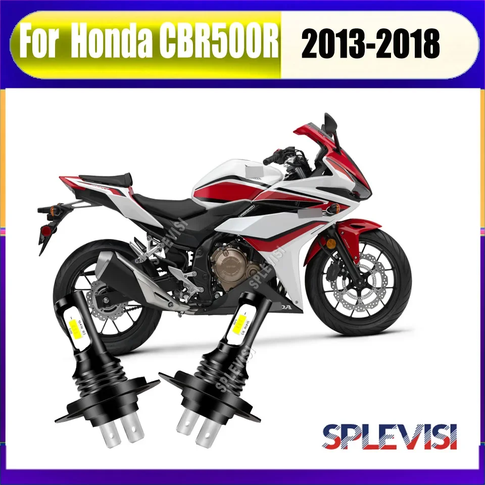 12v LED H7 6000K White Headlights - 200% brighter than factory halogen bulb For Honda CBR500R 2013 2014 2015 2016 2017 2018