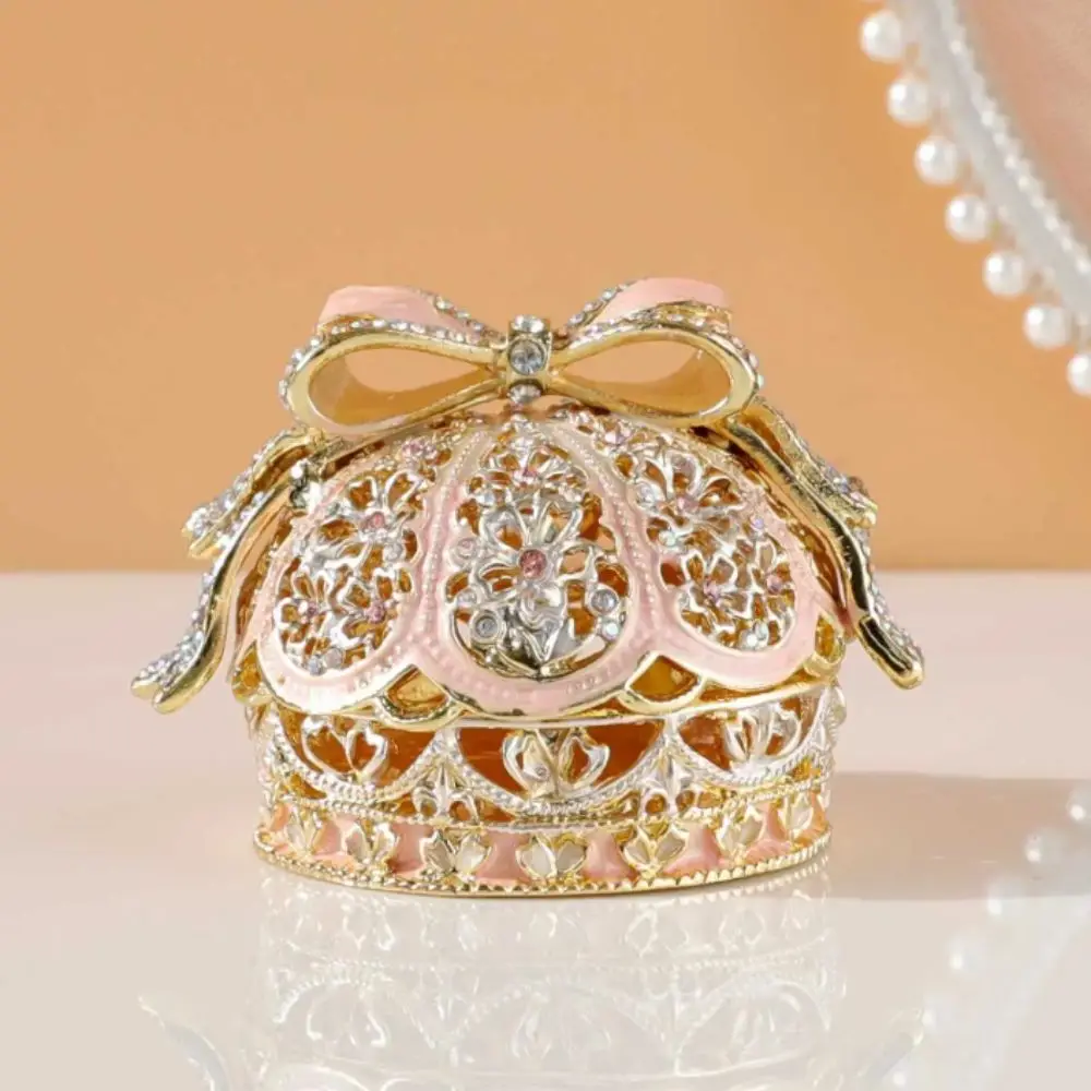 

Light Luxury Crown Jewelry Box Desktop Design Mini Size Creative Gift Box Enamel Finish European Style Enamel Color Crown