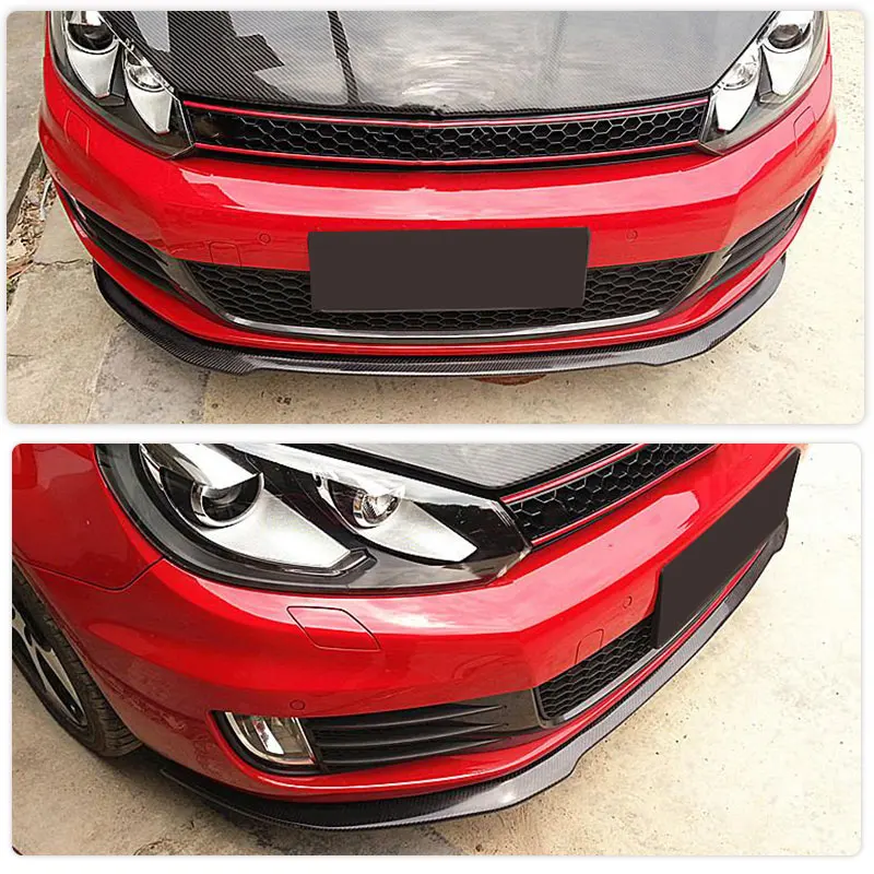 Carbon Fiber Front Bumper Lip Spoiler For Volkswagen VW Golf 6 VI MK6 GTI Hatchback 2010-2013 Car Front Lip Chin Apron Body Kit