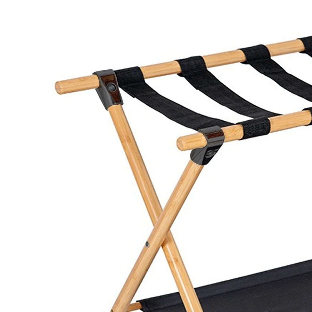 Stojak na walizkę bambusowy składany uchwyt na walizkę z nylonowymi paskami wspornik na walizkę do pokoju gościnnego sypialni hotelu