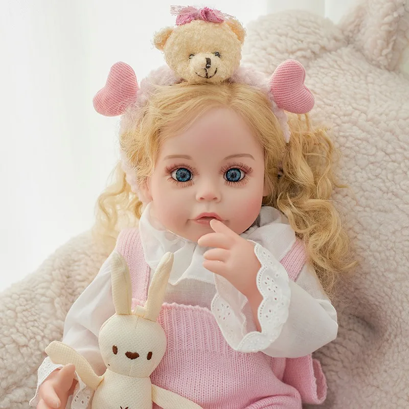 

22-Inch Handmade High-Quality Soft Vinyl Silicone Rebirth DollQ22 Comforting Early Education Doll 3D Painted Realistic Baby Doll