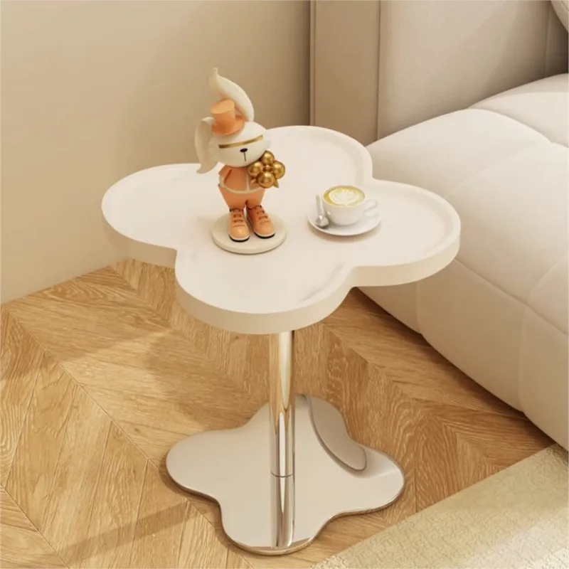 

MOMO Sofa Side Table Small Table Simple Household Living Room Stainless Steel Cloud Coffee Table Cream Style Bedside Shelf