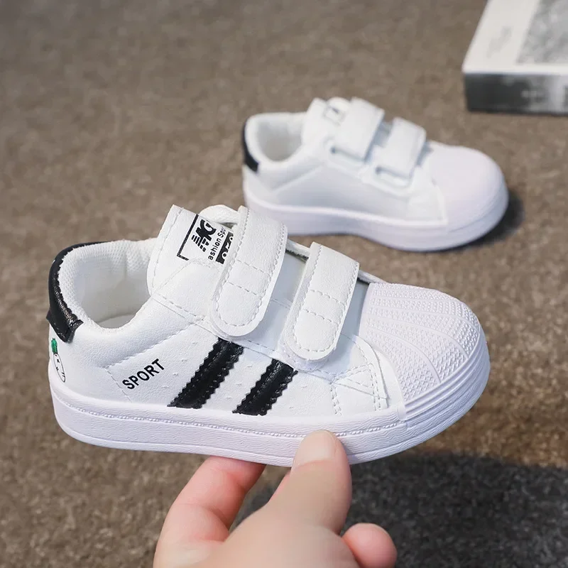 Children\'s Sneakers Kids Fashion Design White Non-slip Casual Shoes for Boys Girls Hook Breathable Sneakers Toddler Outdoor Shoe