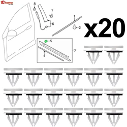 20x Per Ford Fiesta Kuga S-max Fuga Bordo Ecosport F150 Mustang Flare Gonna Laterale Davanzale Porta Bilanciere Pannello Stampaggio Pinze Rivetto