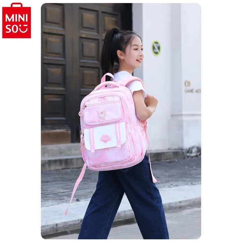 

MINISO Children's Load Reduction Ultra Light Spinal Protection Backpack Cartoon Sanrio Kuromi Student backpack