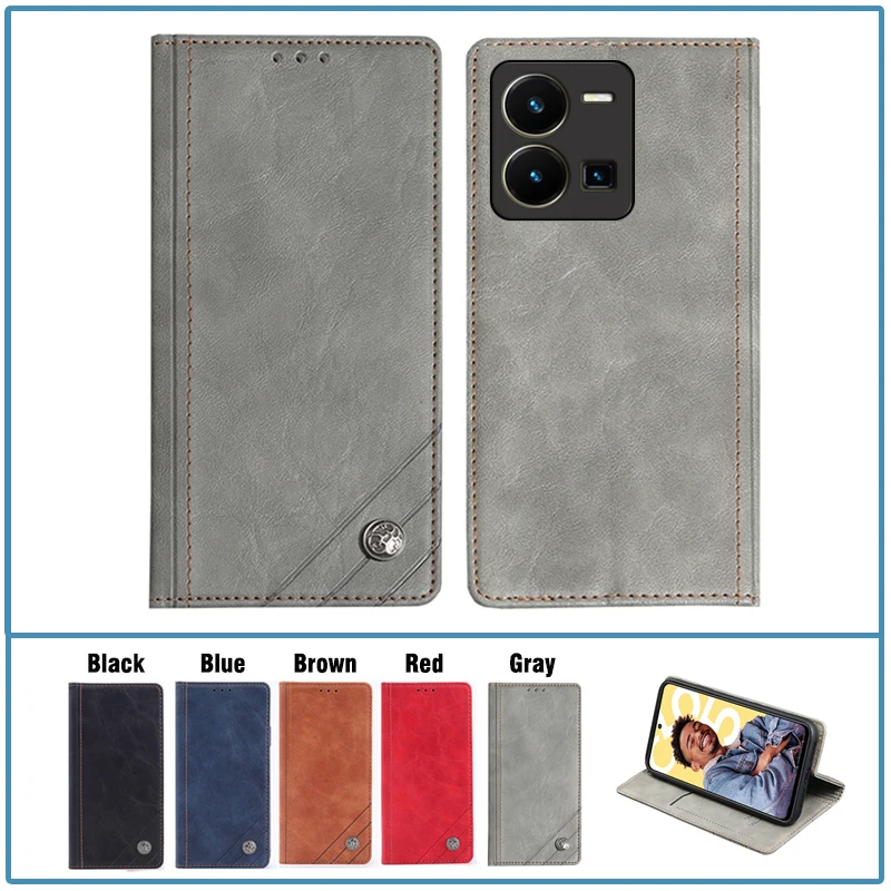 حافظة جلدية قابلة للطي لهاتف Vivo Y22s حافظة لهاتف Vivo Y22s حافظة هاتف Vivo Y22s محفظة Funda VivoY22s Global Vivo Y 22s حافظة أوروبا