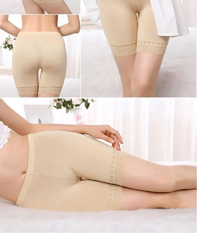 Boxer en dentelle de coton doux pour femme, pantalon court de sécurité sans couture, sous-jupe d'été, short Modal avec poches, collants courts, 2019