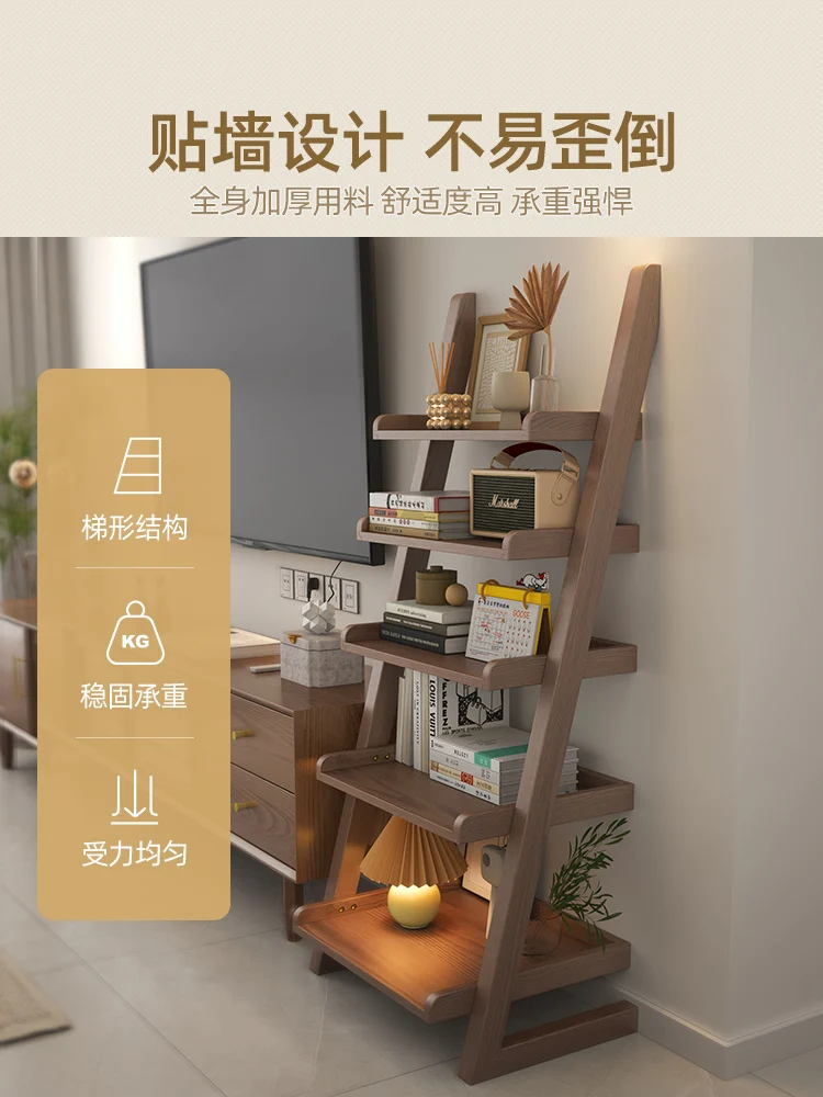 Solid wood bookshelf shelf floor-to-ceiling children's simple vertical multi-layer bookcase household living room