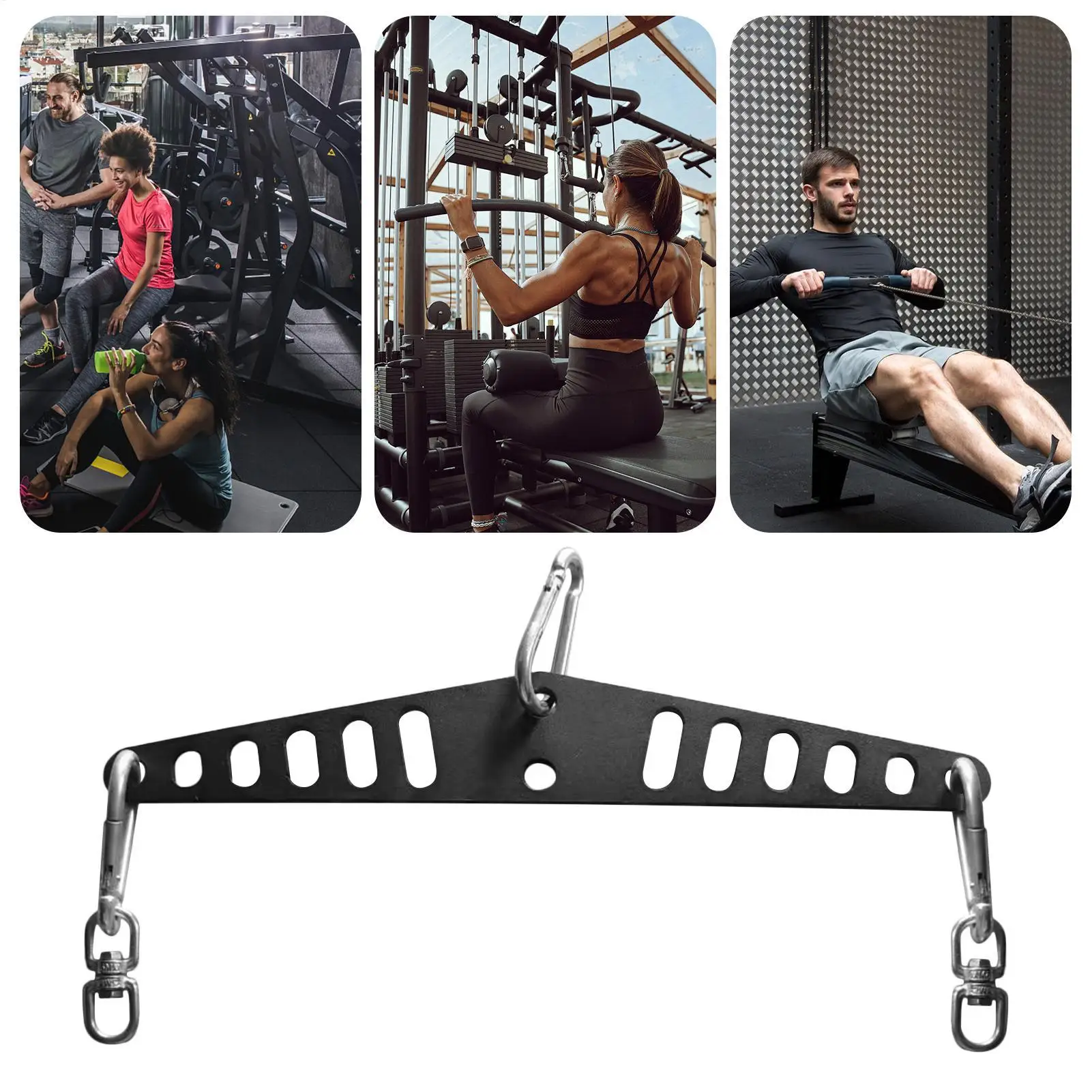 

Насадки для тросового шкива для системы шкива тренажерного зала, переходная пластина, сверхмощный разъем для машины с несколькими отверстиями для дверной стены, тренажерного зала