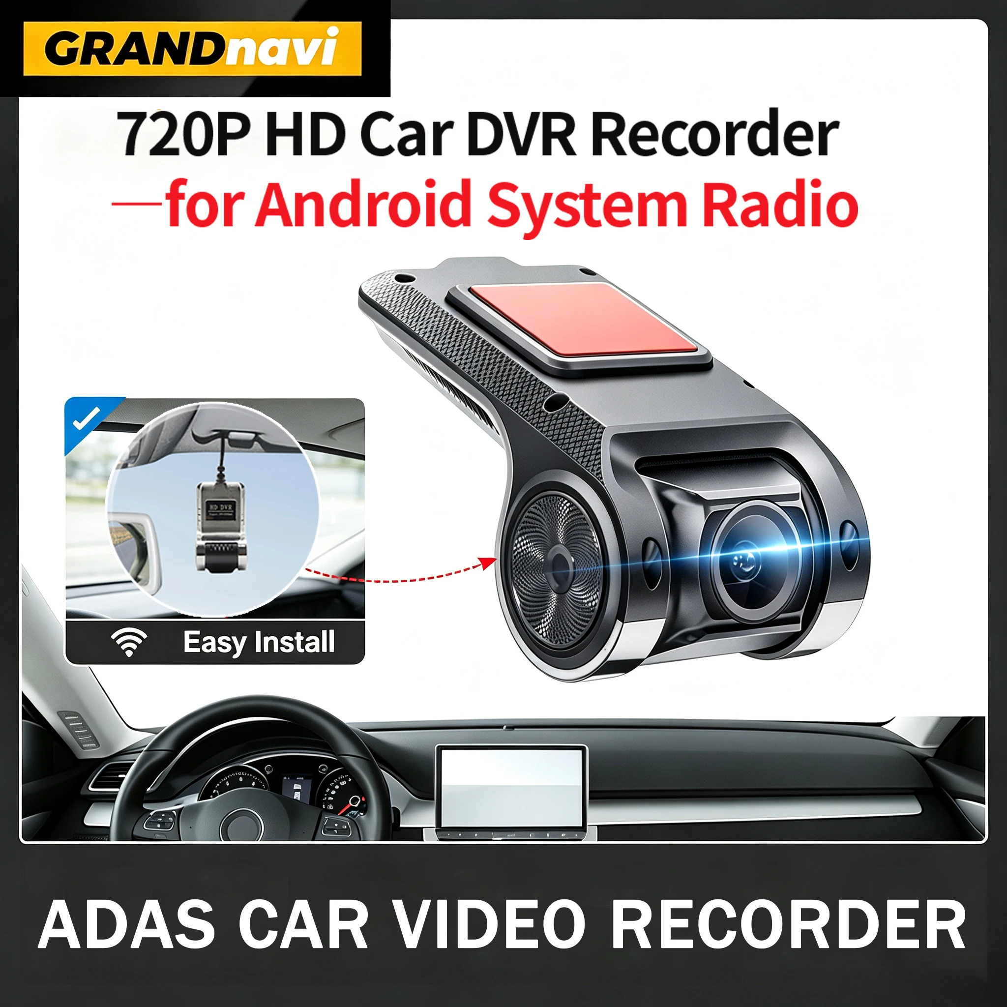 Car DVR Camera USB Full HD720P ADAS Dash Cam Video Recorder Night Vision For Universal Android Car Radio Navigation