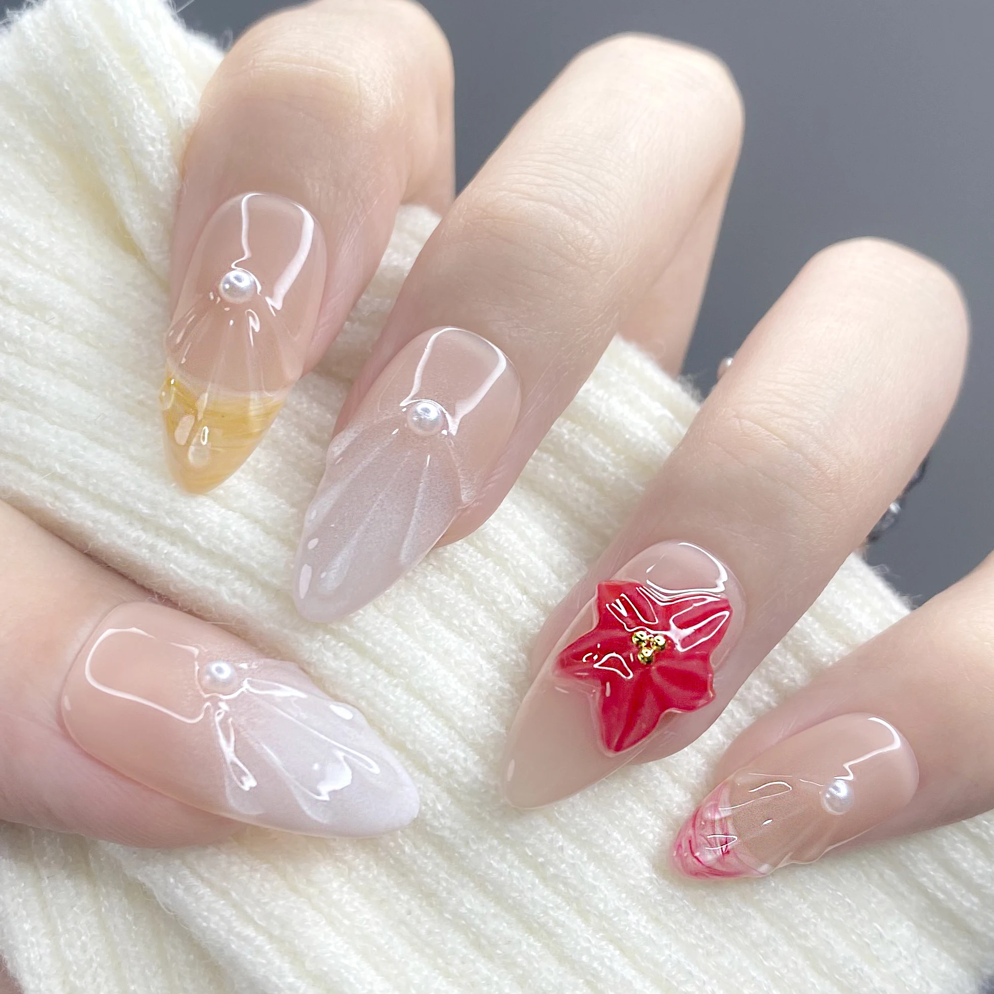 اضغط على الأظافر، مجموعة يدوية الصنع، أطراف أظافر وهمية، طلاء أظافر صناعية احترافي لسهولة الاستخدام والارتداء طويل الأمد