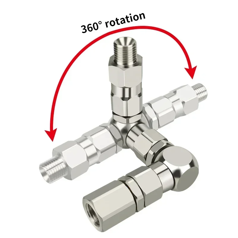 Stainless Steel 360 ° Universal Rotation Connector 1/4 1/2 3/8 Z-type Rotary Joint Paint Sprayer Pump Accessries