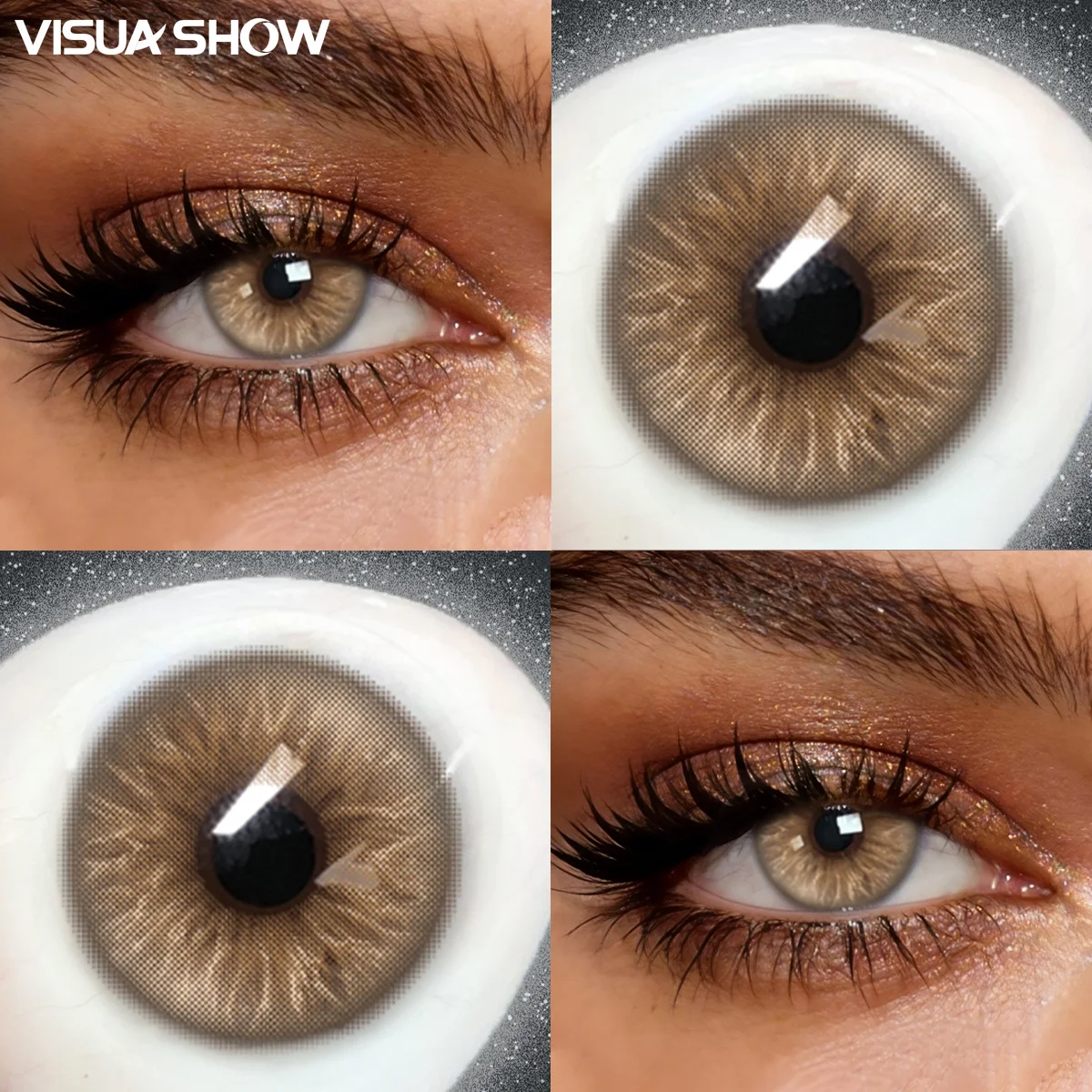 Visuashow 1 Paar Farbige Kontaktlinsen mit Starke fur Augen Make up Halbjahrlich Einweg 14.5mm Geeignet fur Taglichen Gebrauch Termine und Feste Vergrossern die Augen Perfekt fur Halloween Kostume und Cosplay – Detail 8