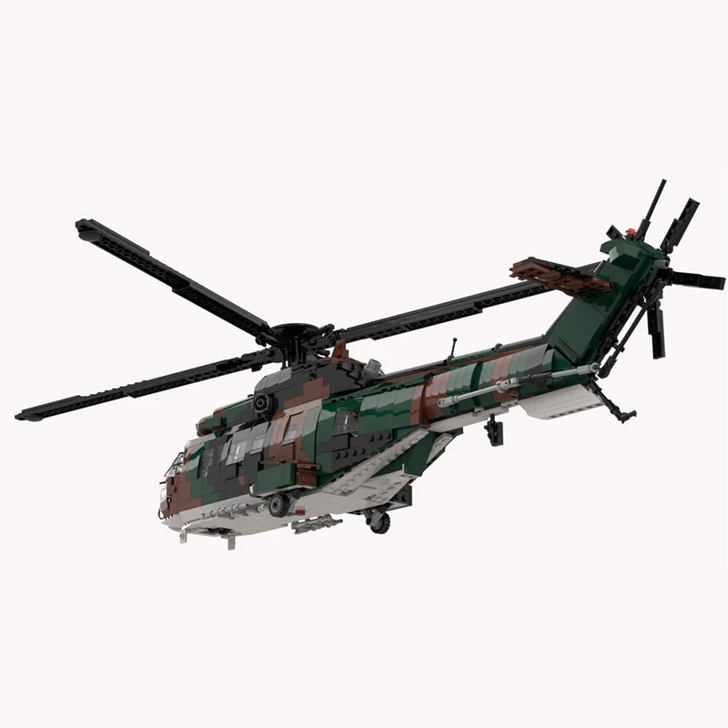 European AS532 Airbus Helicopter MOC Building Blocks Assemble Aircraft Model Granule Bricks Toys Children's Collection Gifts