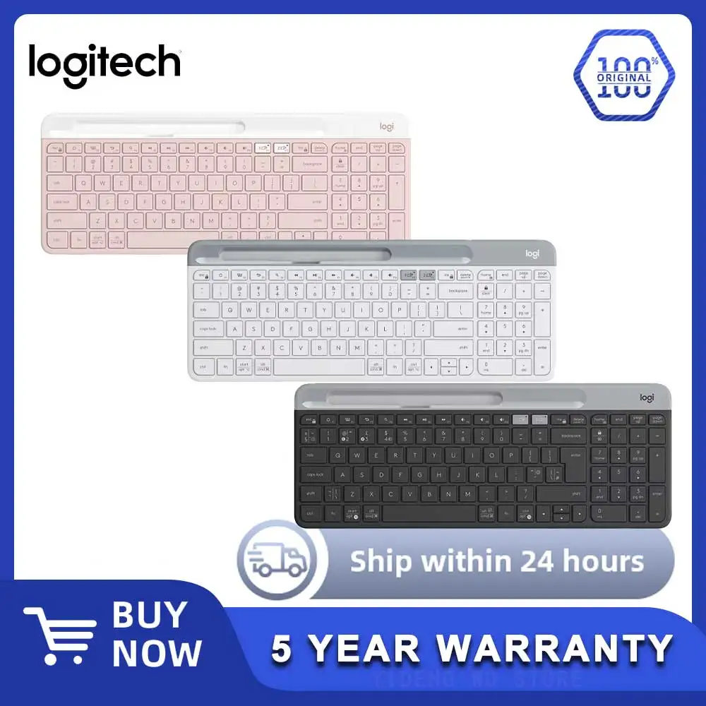 Logitech K580 Wireless Keyboard Portable Thin Light Multi-device Office Keyboard For PC Tablet Laptop Ipad Office Computer