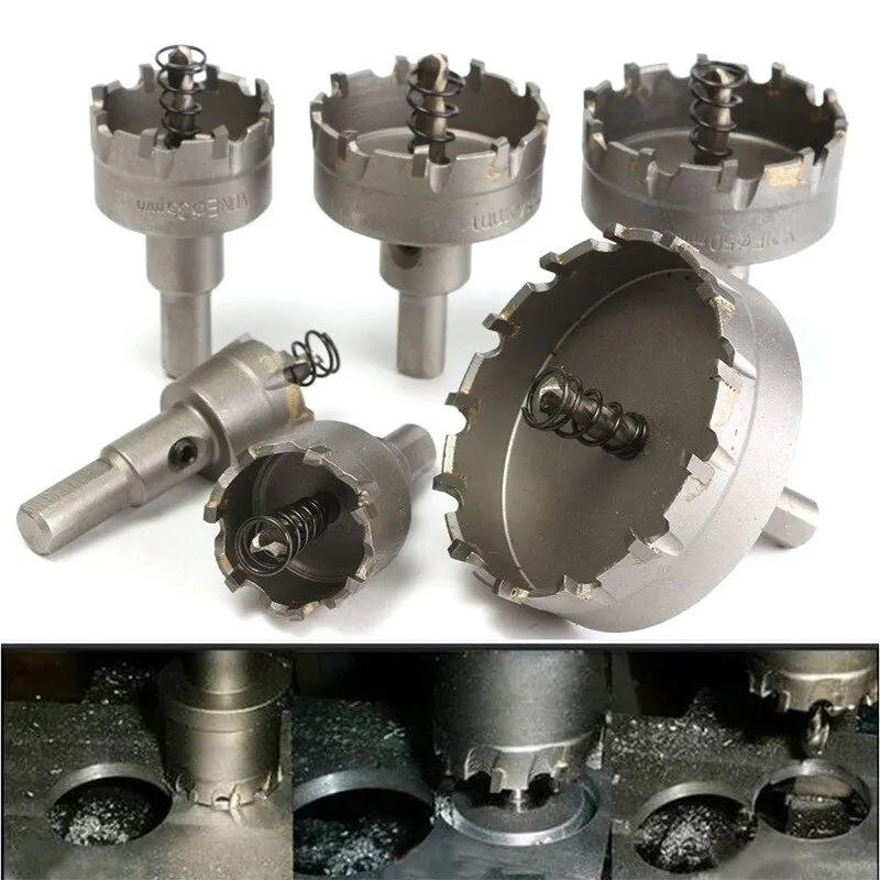 

Набор из 6 предметов, кольцевая пила из карбида вольфрама 22-65 мм — открывалка для отверстий из нержавеющей стали/металла, расширяемое сверло.