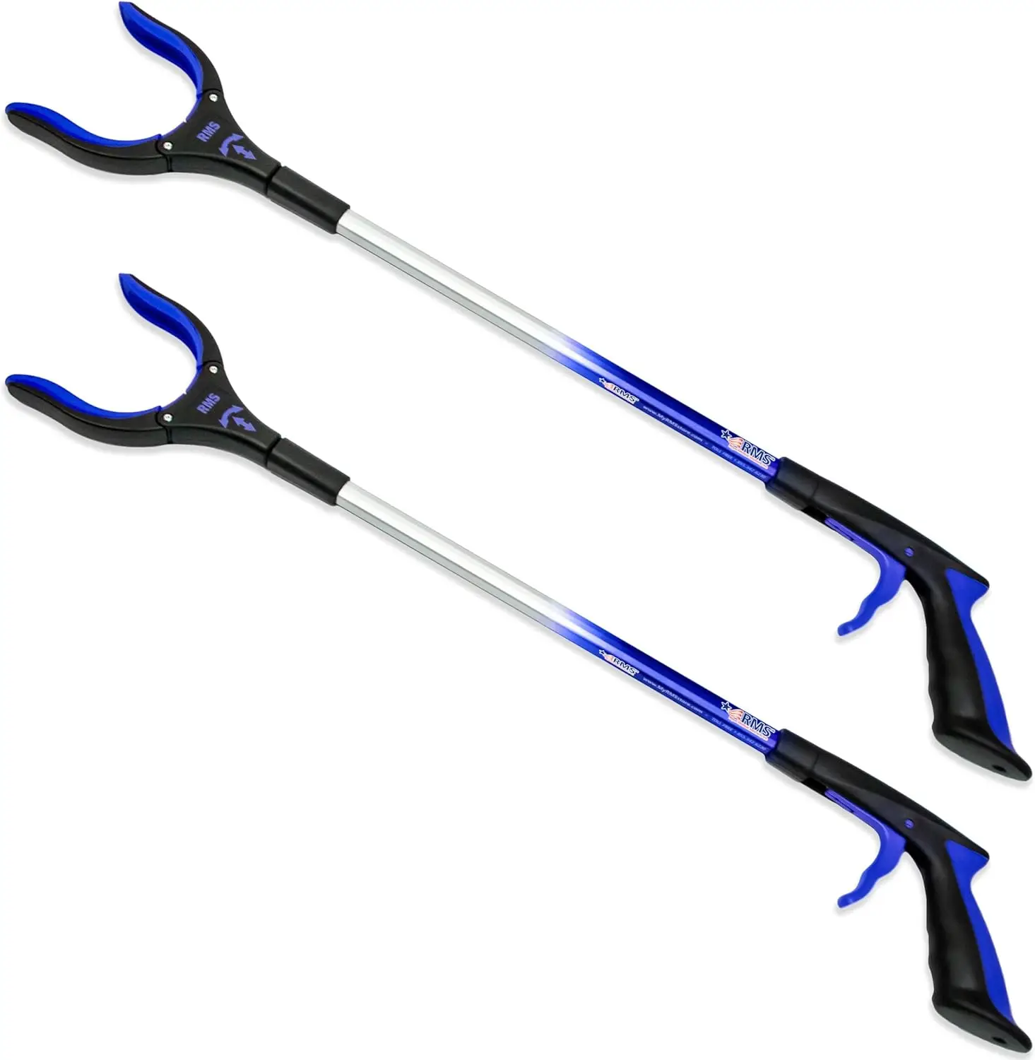

32-Inch Extra Long Grabber Reacher with Rotating Jaw for Seniors and Mobility Aid, Blue
