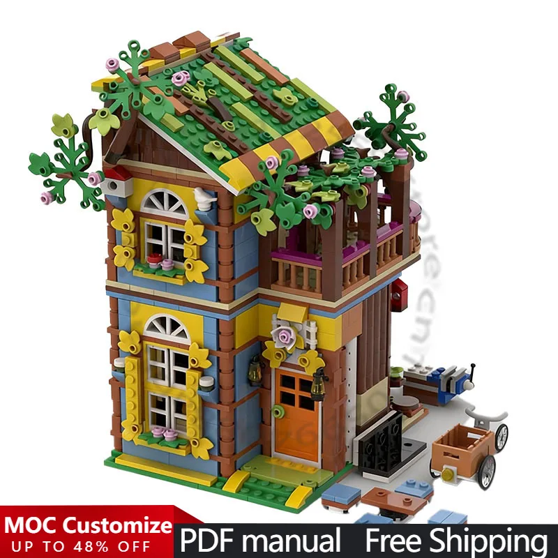 

980 PCS Construction Beekeeper's Shop MOC Customize Modular Building Block Educational Popular Design DIY Boys Assembly Toy Gift