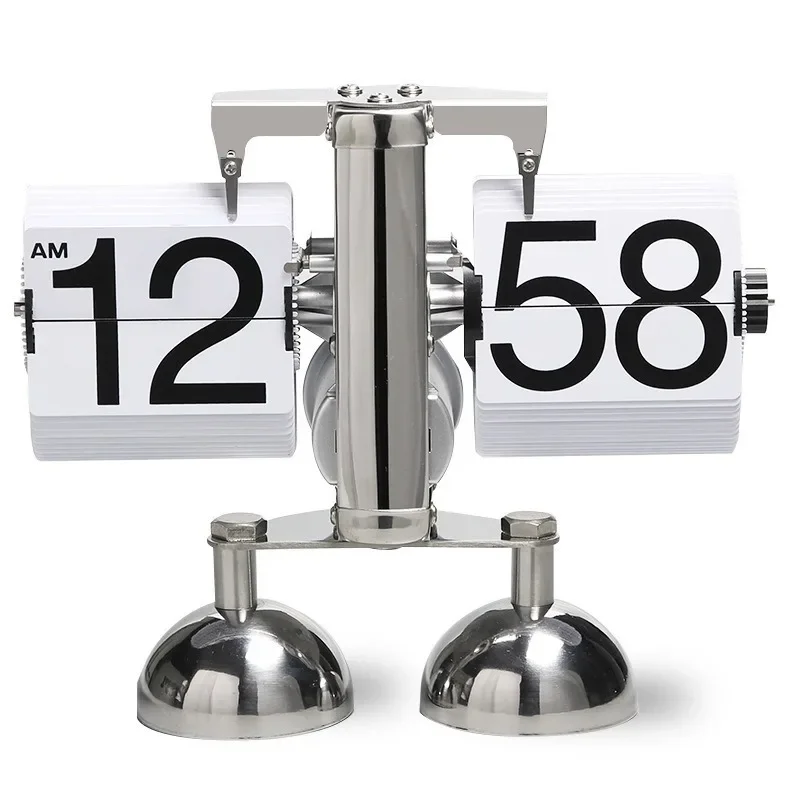 

Small balance living room clock, retro creative one-legged personalized art table turning clock