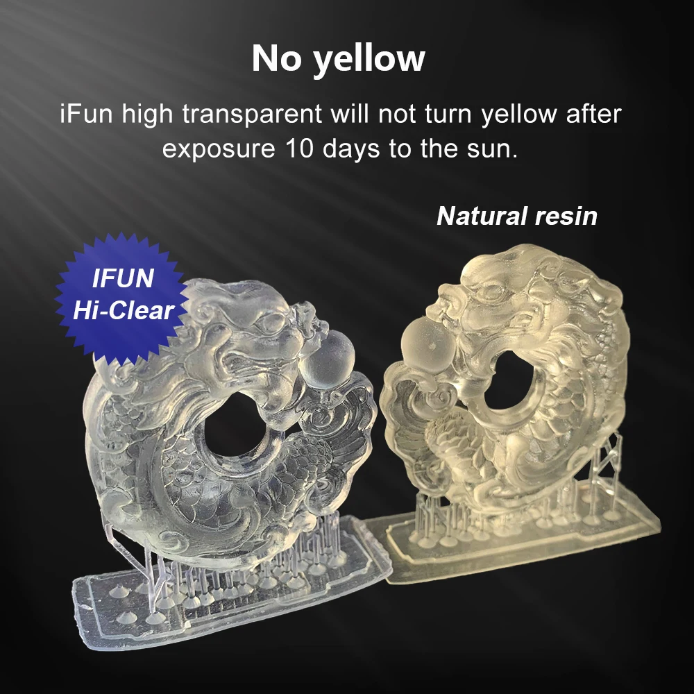 1KG 3124 High Transparency Resin Industrial Transparent Non-Yellow Resin for 3D Printer LCD DLP 405nm Resin for Printing