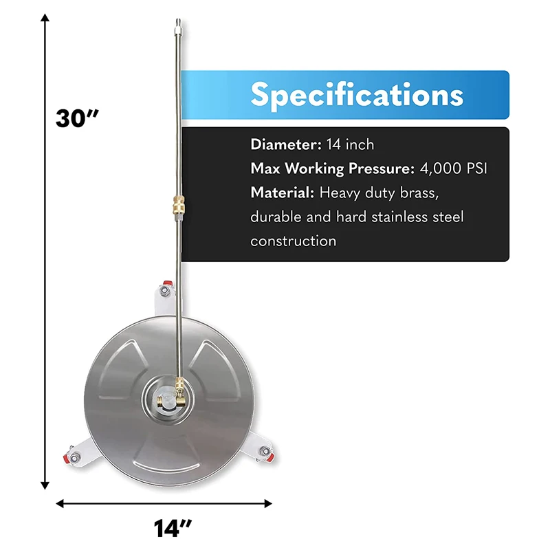 Washing Brush Surface Cleaner 14 Inch Heavy Duty 4000 psi Max