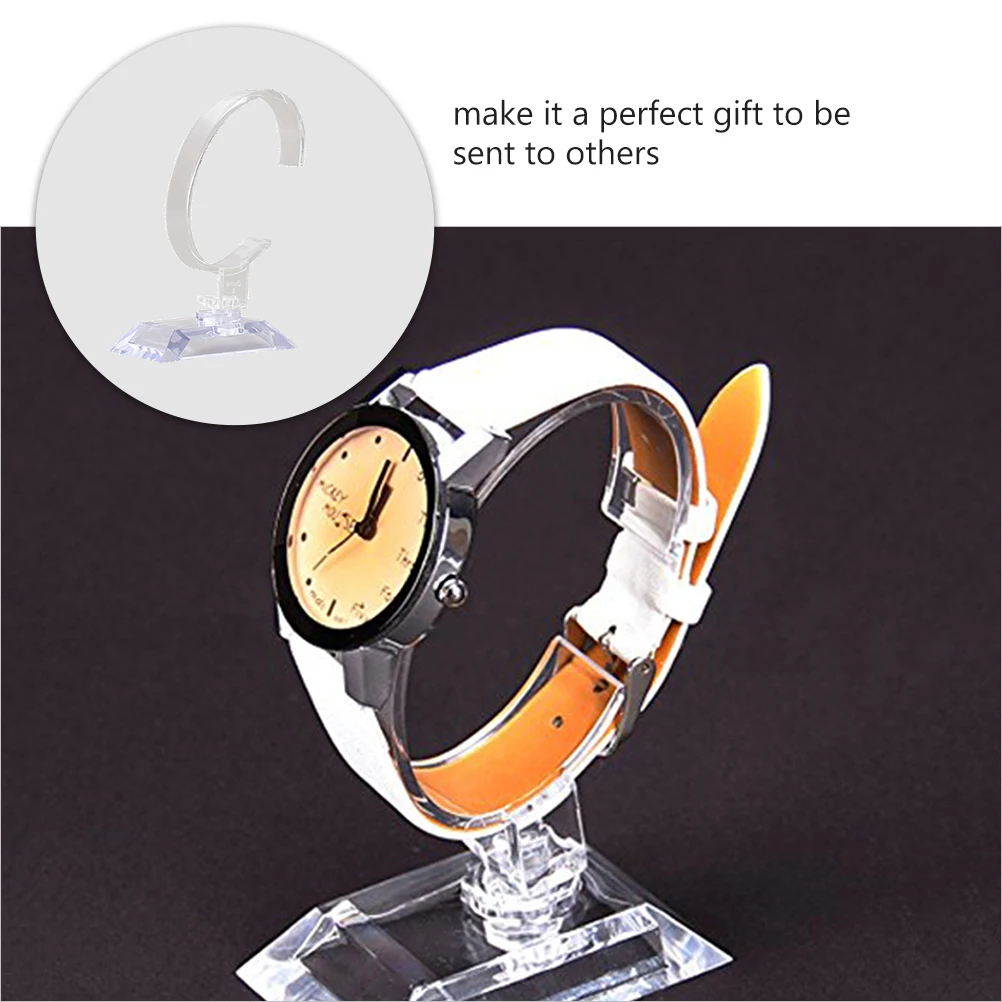 Expositor de Relojes de Acrílico Transparente con Base Antideslizante para Exhibición de Joyería, Organizador de Relojes, 6 Piezas