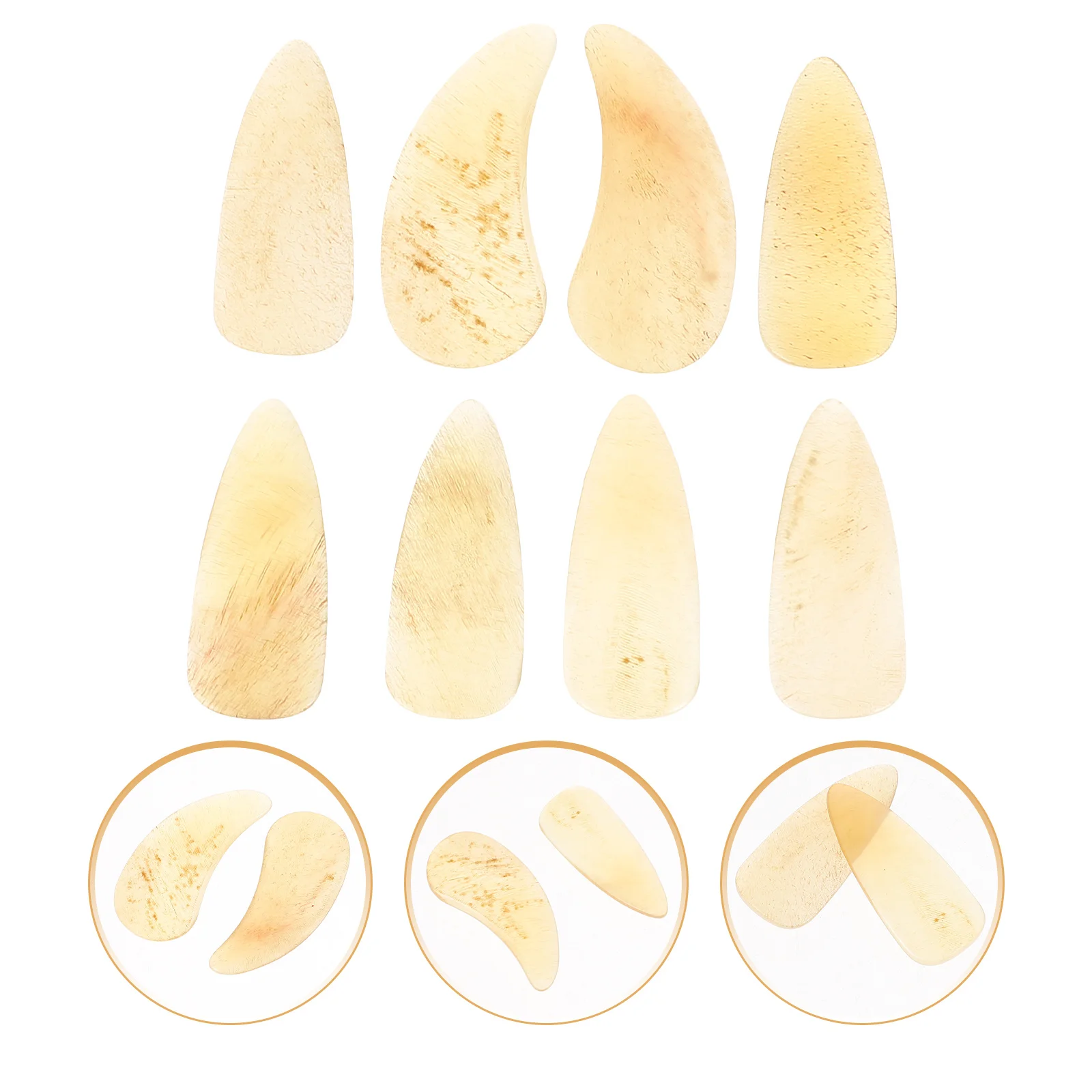 

8Pcs Guzheng Nails Light Yellow Protective Fake Nails Durable Finger Protectors Guzheng Practice Tools Finger Nail Protectors