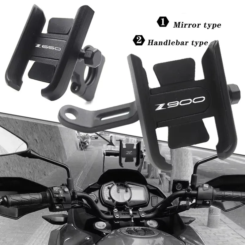 For Z650 Z900 Z900RS Z 650 900 900RS 2017-2024 2025 2026 Motorcycle CNC Handlebar Mobile Phone Holder GPS stand bracket