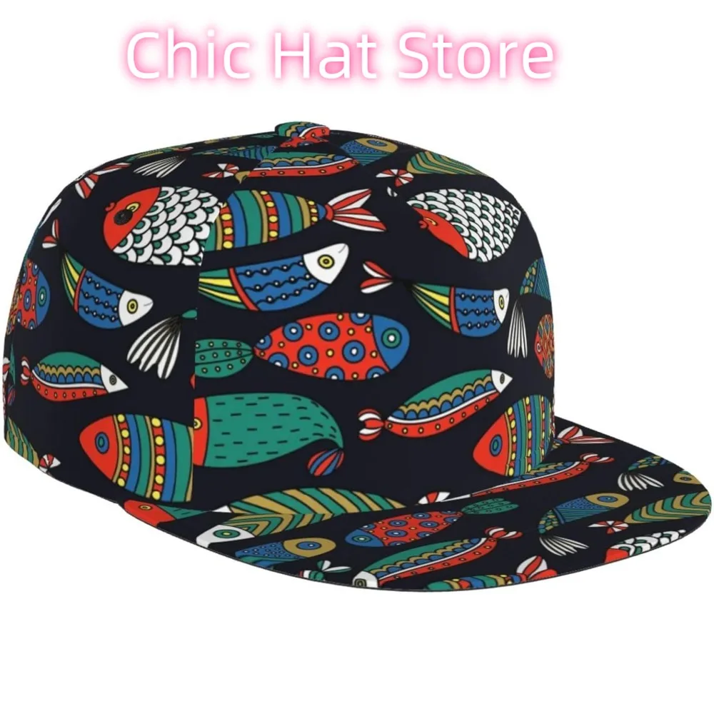 قبعات Snapback للرجال والنساء، قبعة بيسبول يابانية على شكل سمكة كوي، قبعة سائق الشاحنة لركوب الدراجات والرياضة والجري والجولف والأسماك المضحكة المسطحة