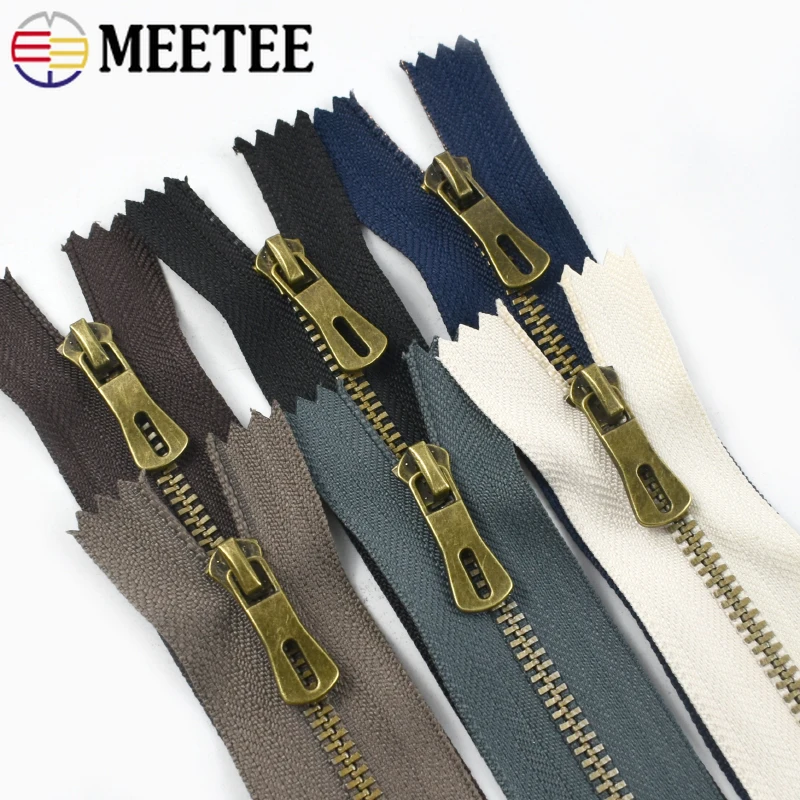 

5Pcs 3# 15-30cm Metal Zippers for Sewing Backpack Pants Close-end Zipper Garment Pocket Decor Zips Repair Kit DIY Accessories
