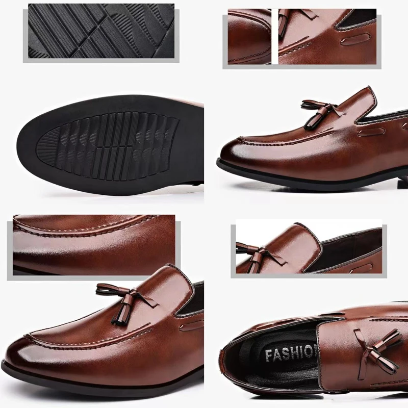 Men\'s Dress Shoes New Pu Leather Fashion Shoe for Mens Large Size Business Formal Casual Shoes Slip on Wedding Men Shoes Zapatos